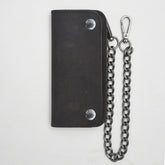 LARGE TRUCKER - Vegetable Tanned Leather Wallet Granite