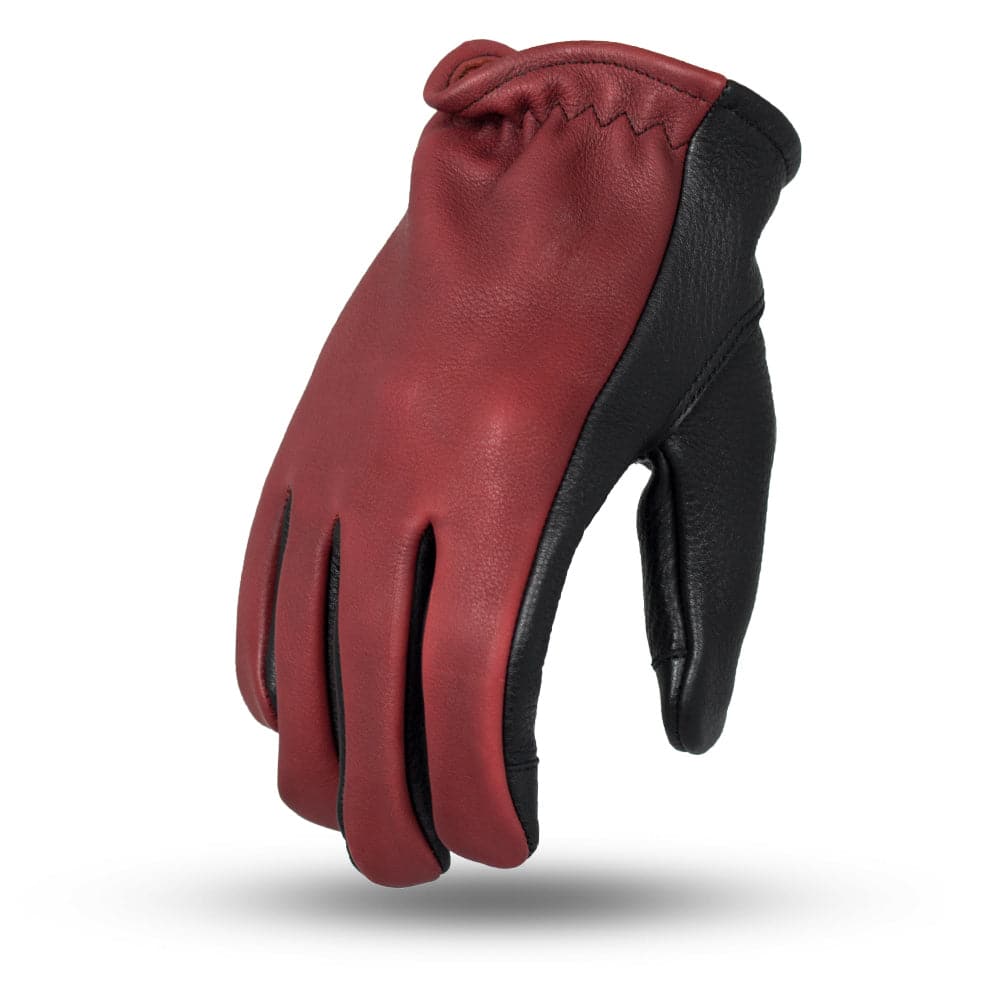2 Tone Roper Men's Motorcycle Leather Gloves Men's Gloves First Manufacturing Company Black Oxblood XS