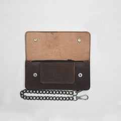 Dark Brown Small Leather Trucker Wallet