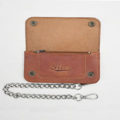 LARGE TRUCKER - Vegetable Tanned Leather Wallet Coffee