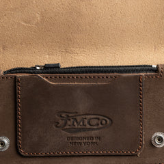 Dark Brown Small Leather Trucker Wallet