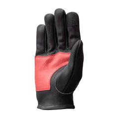 Roper DBL Palm Men's Motorcycle Leather Gloves Men's Gloves First Manufacturing Company Black Red XS
