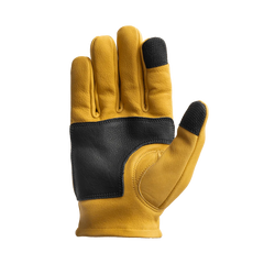 Roper DBL Palm Men's Motorcycle Leather Gloves Men's Gloves First Manufacturing Company Black Yellow XS