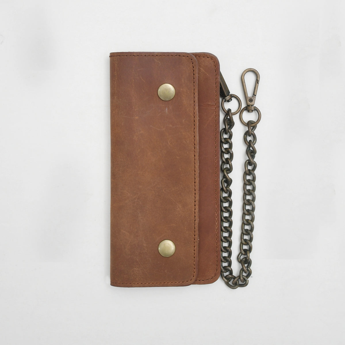 LARGE TRUCKER - Vegetable Tanned Leather Wallet Camel