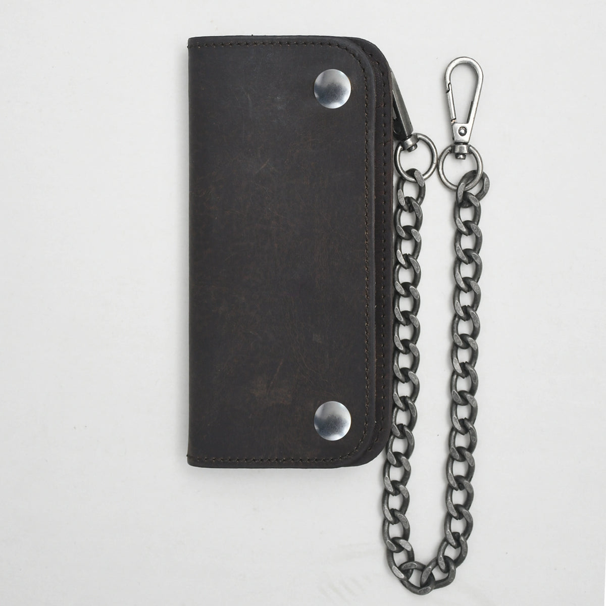 LARGE TRUCKER - Vegetable Tanned Leather Wallet Granite