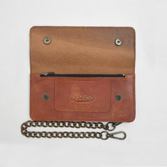 LARGE TRUCKER - Vegetable Tanned Leather Wallet Coffee