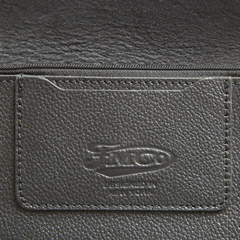 LARGE TRUCKER - Vegetable Tanned Leather Wallet Pebble Black