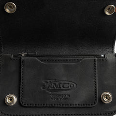 Gunmetal Black Small Leather Trucker Wallet